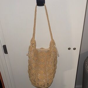 J. Crew Tan Crochet Shoulder Bag